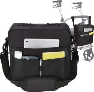 Supregear Rollator Walker Transport Chairs Accessories Bag, Lightweight Durable Universal Travel Tote, Medical Mobility Aid Pouch with Shoulder Strap