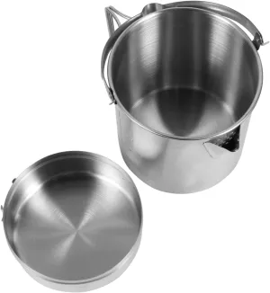 SUPVOX 1set Handle Stainless Steel Pot for Camping Hiking and Picnics Outdoor Cookware for Quick Cooking and Easy Handling for Family Outdoor Activities