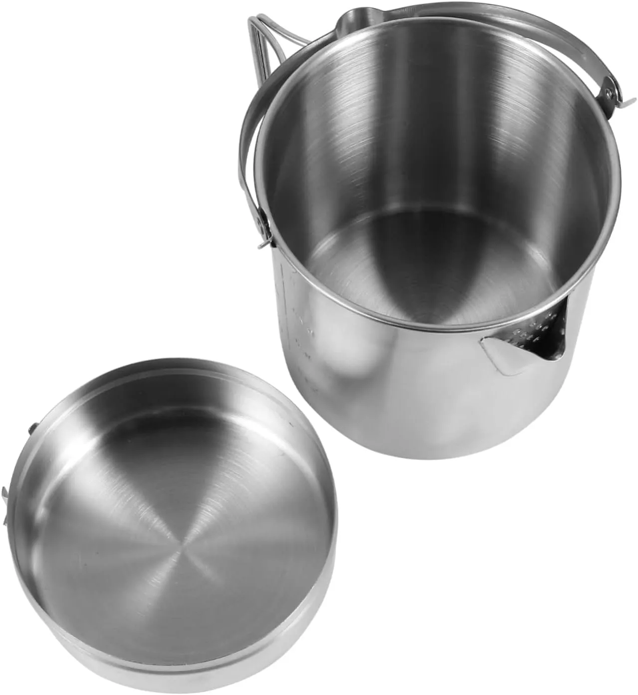 SUPVOX 1set Handle Stainless Steel Pot for Camping Hiking and Picnics Outdoor Cookware for Quick Cooking and Easy Handling for Family Outdoor Activities
