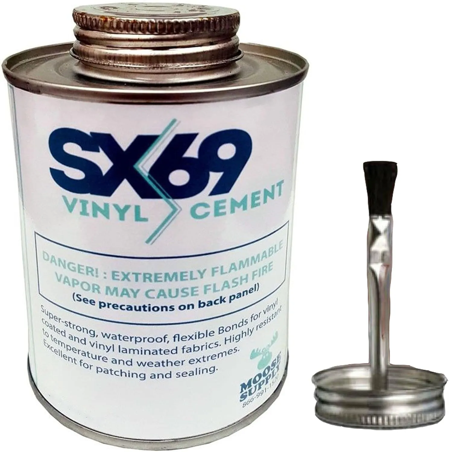 SX 69 Vinyl Repair Kit | Inflatable Bounce House Repair Kit | Includes 16 Ounce Adhesive and Vinyl Roll | for Flexible, Waterproof Repairs of Tears, Punctures, and Holes