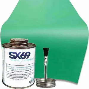 SX 69 Vinyl Repair Kit | Inflatable Bounce House Repair Kit | Includes 16 Ounce Adhesive and Vinyl Roll | for Flexible, Waterproof Repairs of Tears, Punctures, and Holes