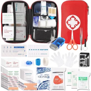 SYOSI First Aid Kit, 338 Pcs Waterproof Emergency Kit Survival Gear Trauma Kit with Essential Emergency Medical Supplies, Suitable for Travel Home Office Vehicle Outdoor Camping Hiking