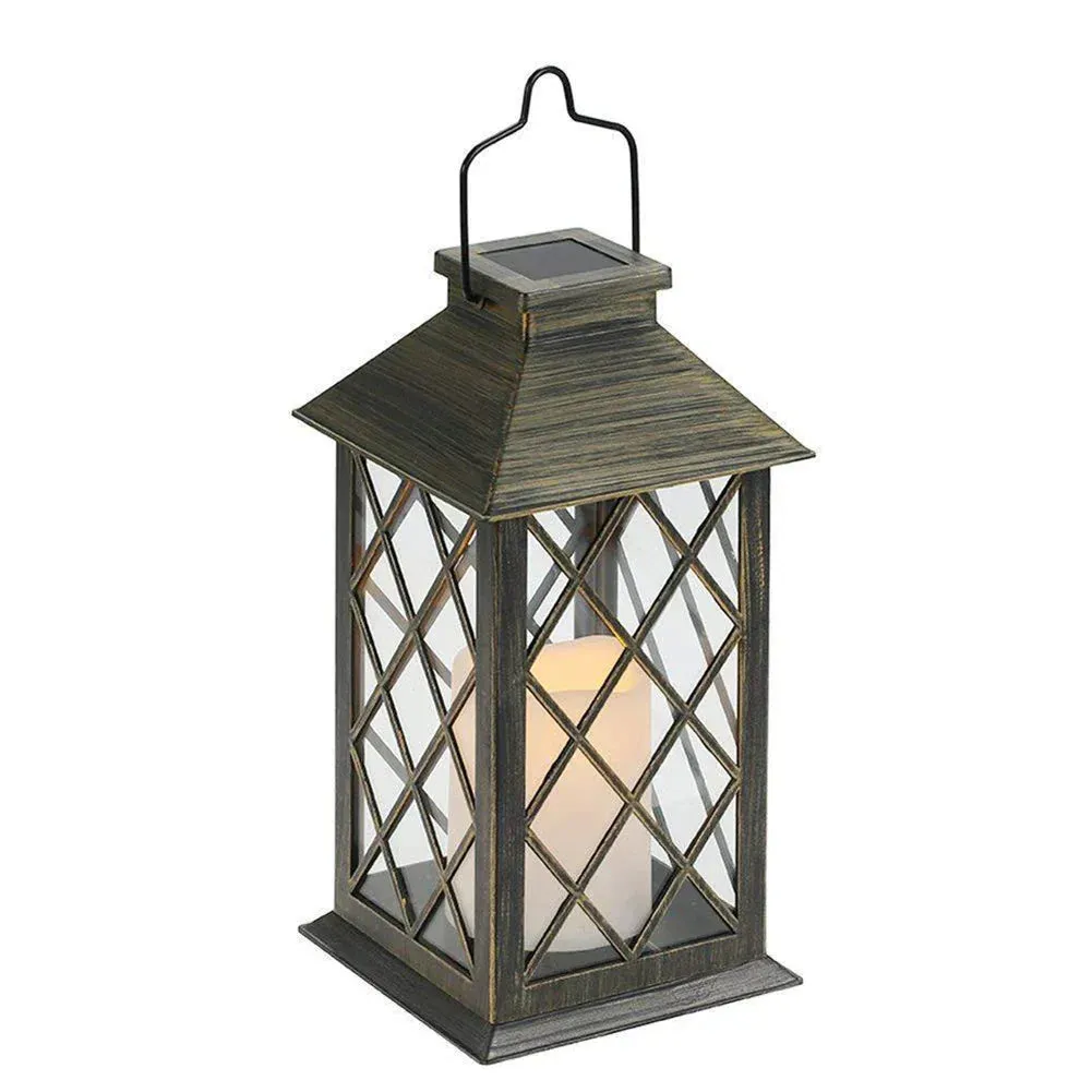 Taavita Solar Garden Lantern with LED Candle – Weatherproof Decoration for Terrace and Outdoor Area