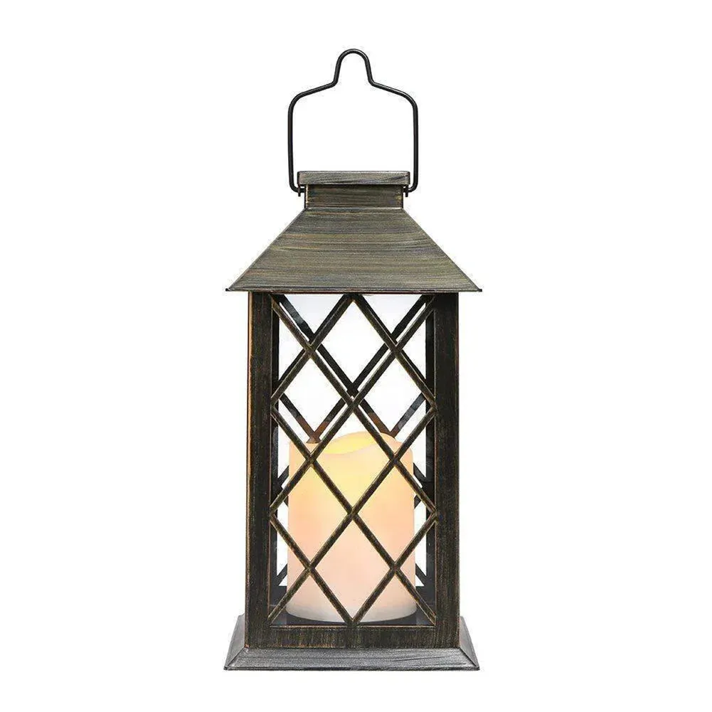 Taavita Solar Garden Lantern with LED Candle – Weatherproof Decoration for Terrace and Outdoor Area