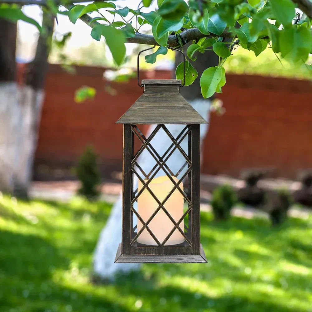 Taavita Solar Garden Lantern with LED Candle – Weatherproof Decoration for Terrace and Outdoor Area