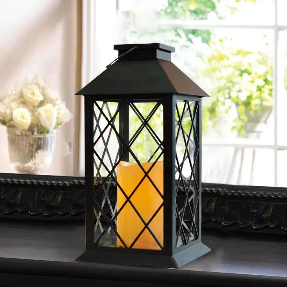 Taavita Solar Garden Lantern with LED Candle – Weatherproof Decoration for Terrace and Outdoor Area
