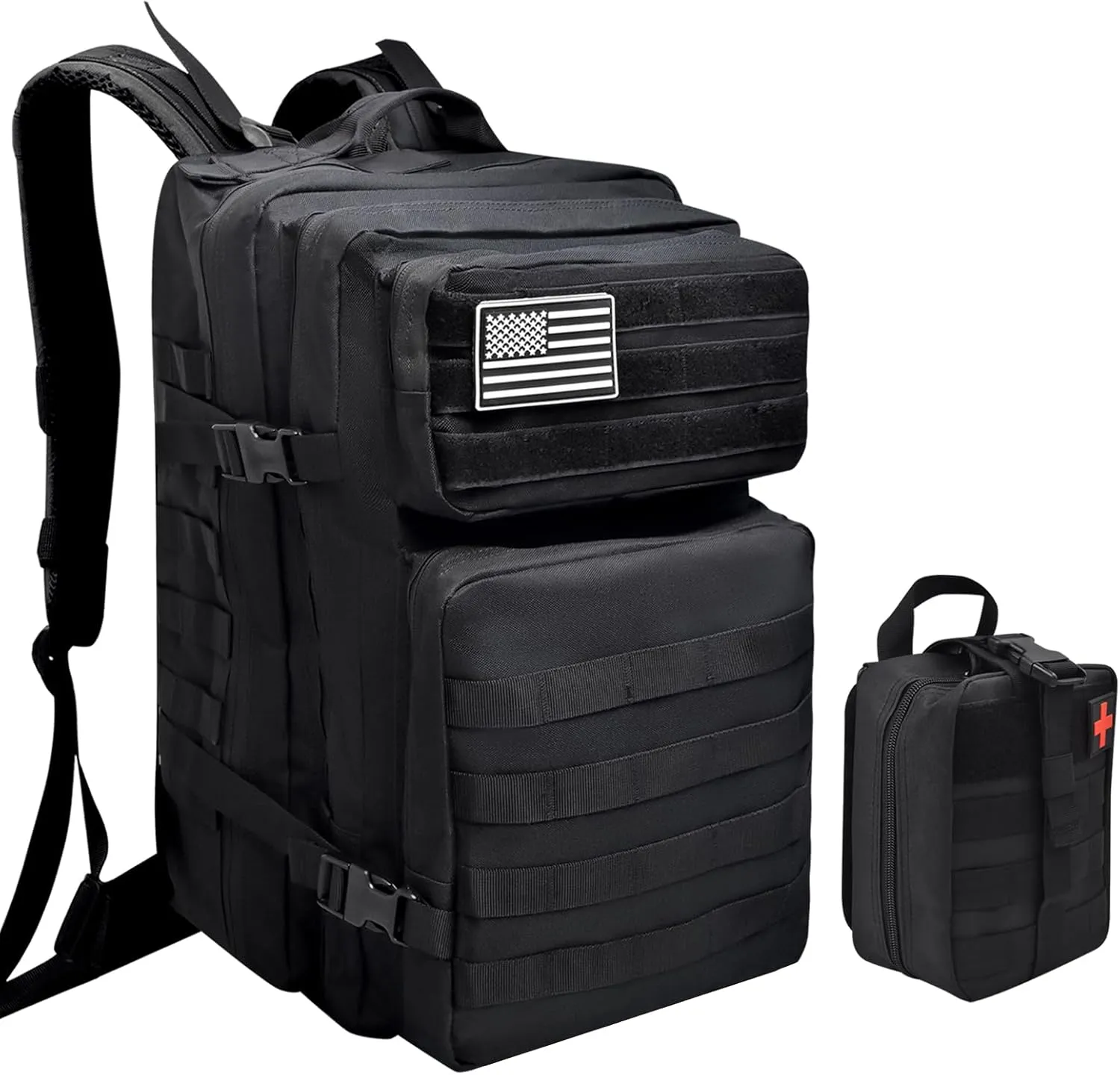 Tactical Backpack   First Aid Kit, Suitable For Camping, Mountaineering, 47L Military Backpack, Outdoor 3-Day Assault Travel Tactical Backpack，Army Heavy Duty Men Molle Assault Pack Bag