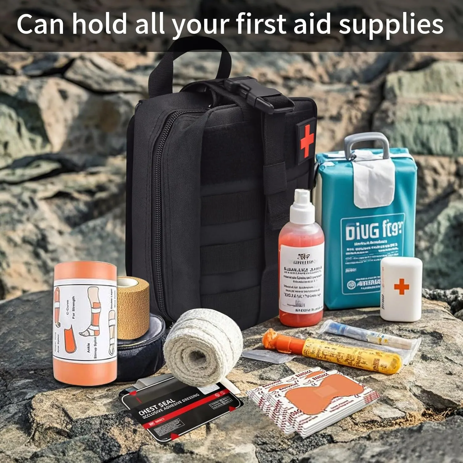 Tactical Backpack   First Aid Kit, Suitable For Camping, Mountaineering, 47L Military Backpack, Outdoor 3-Day Assault Travel Tactical Backpack，Army Heavy Duty Men Molle Assault Pack Bag