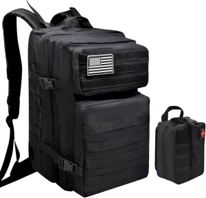 Tactical Backpack   First Aid Kit, Suitable For Camping, Mountaineering, 47L Military Backpack, Outdoor 3-Day Assault Travel Tactical Backpack，Army Heavy Duty Men Molle Assault Pack Bag