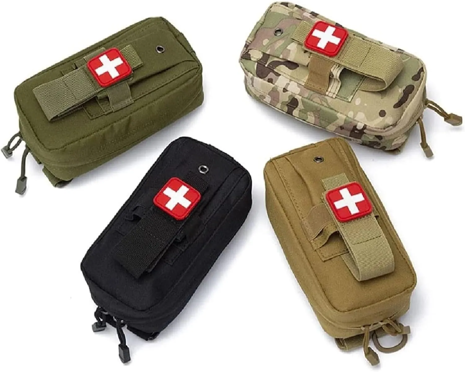 Tactical EMT First Aid Pouch Bag with Tourniquet Scissors Bandage Mini Medical Bag for Emergency IFAK Trauma Military Combat Portable Molle Military First Aid Kit(CP)