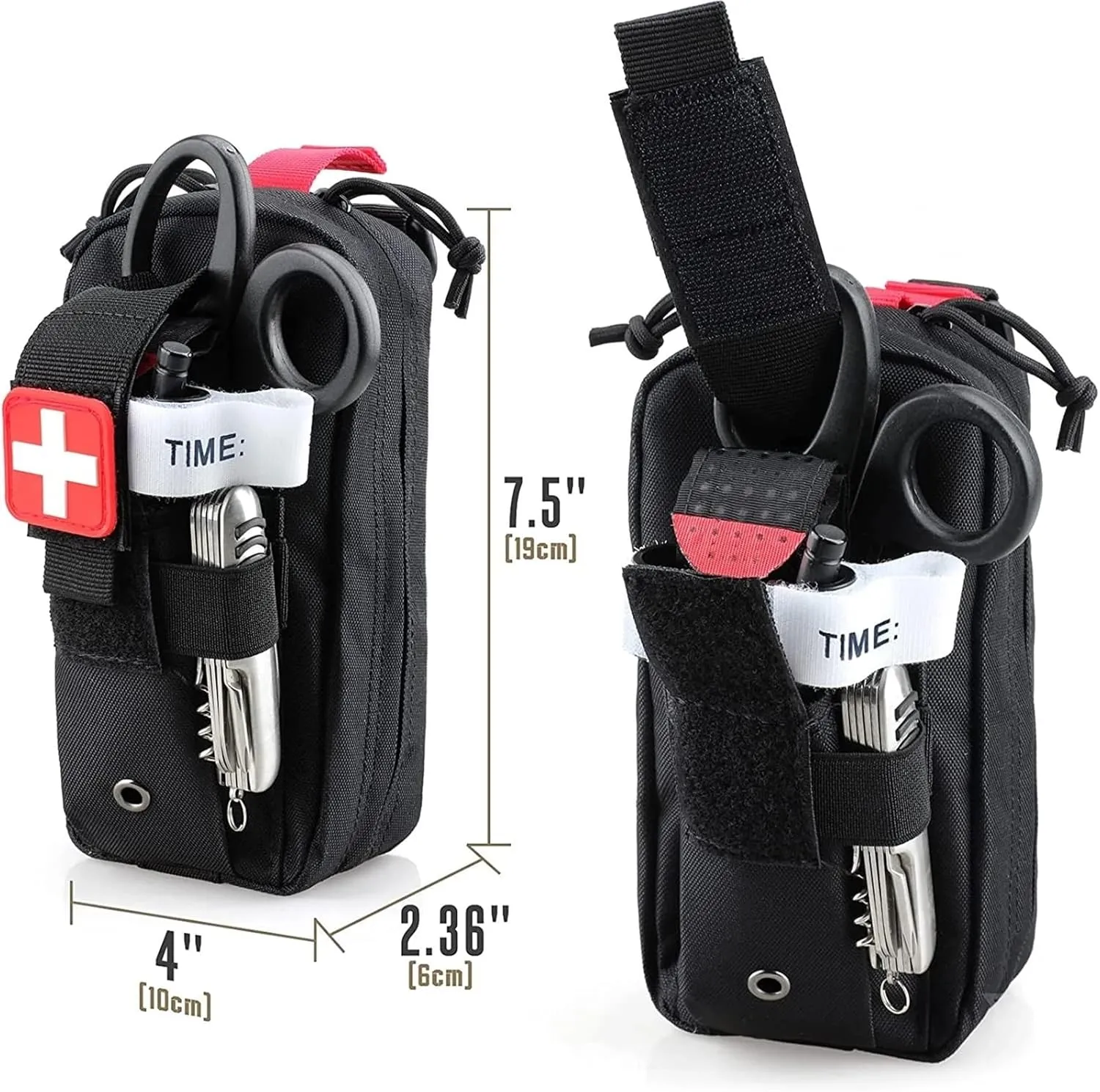 Tactical EMT First Aid Pouch Bag with Tourniquet Scissors Bandage Mini Medical Bag for Emergency IFAK Trauma Military Combat Portable Molle Military First Aid Kit(CP)
