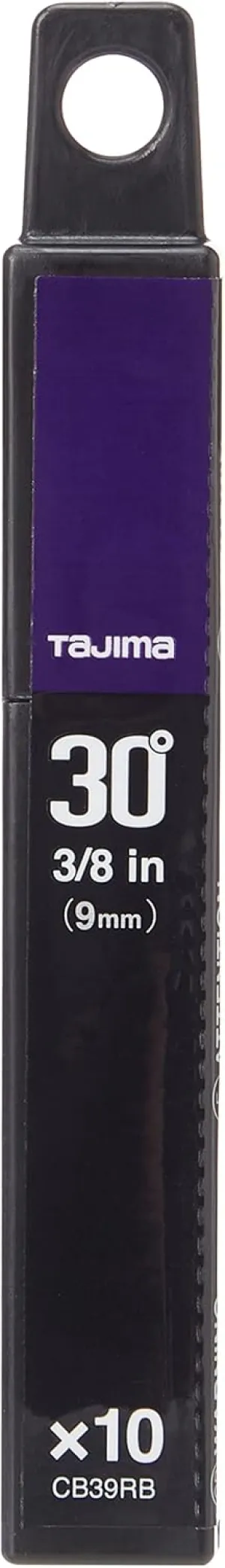Tajima CB39RB 30 Degree Razor Black Spare Blades, 9 mm, Set of 10 Pieces
