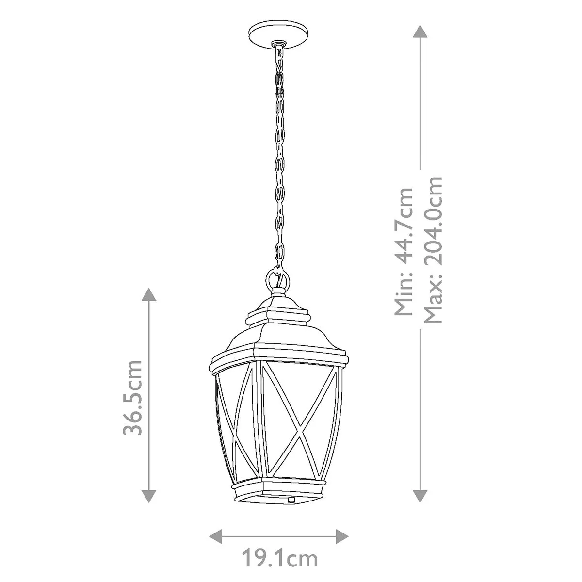 Tangier 1 Light Medium 7.5" Chain Lantern | Olde Bronze