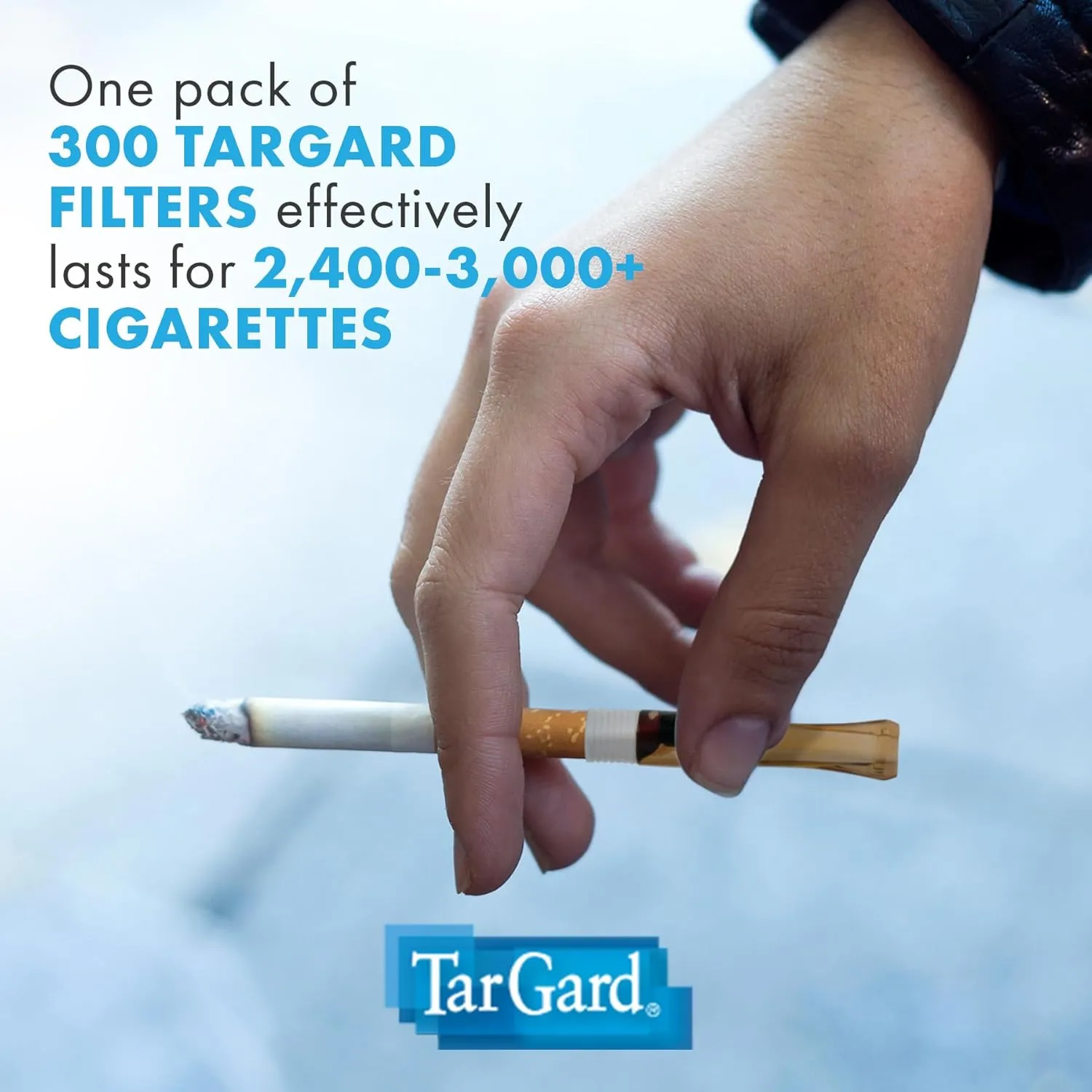 TarGard Venturi Style Disposable Filters | 2,400-3,000  Cigarettes Filtered per 300 Bulk Economy Pack | Effective XL Filter, Not Just A Holder | Amber