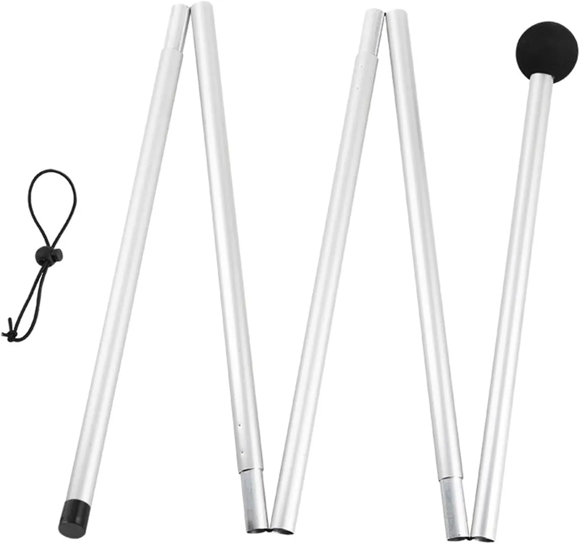 Tarp Pole Canopy Rods Beach Bracket Foldable for Canopy Poles Replacement 160cm/200cm Shelter Building Adjustable Tent Rods