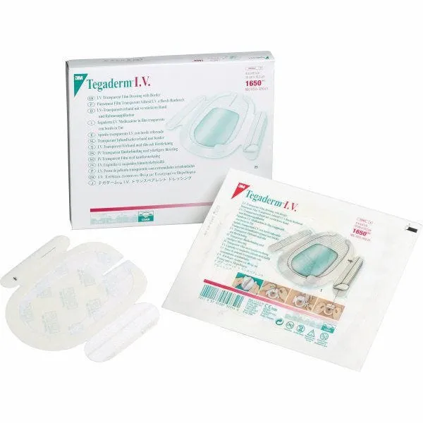 Tegaderm 1610 IV Transparent Film Dressing with Border, Box of 100