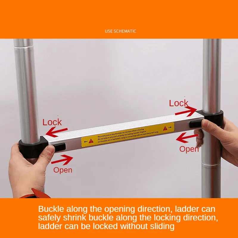 Telescopic Folding Ladder - Adjustable Non-Slip Design