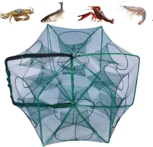 The Magic Foldable Fishing Trap, Auto-Foldable Strengthened Fishing Trap Net Fishing Kit,Fishing Bait Trap Portable Fishing Net for Crab Crayfish Fish Minnow Shrimp