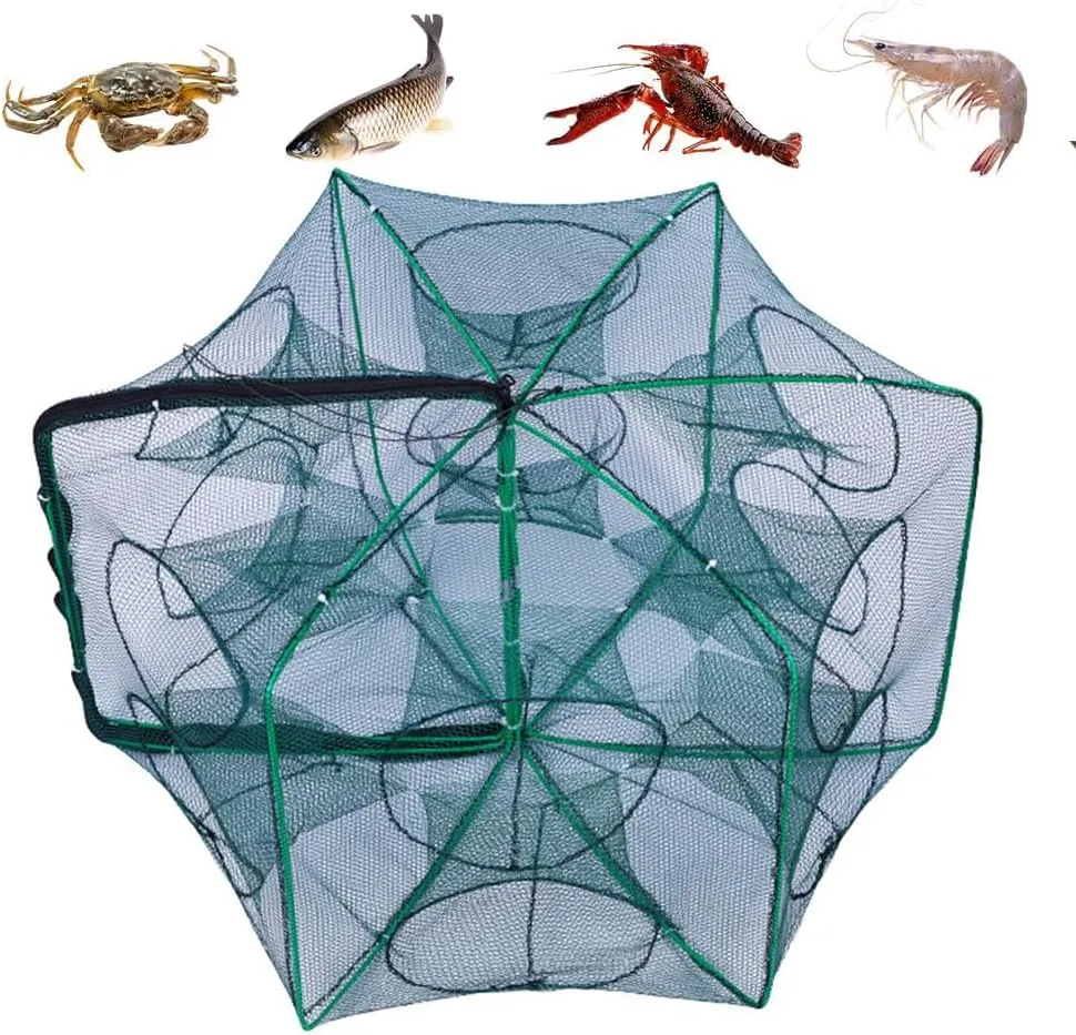 The Magic Foldable Fishing Trap, Auto-Foldable Strengthened Fishing Trap Net Fishing Kit,Fishing Bait Trap Portable Fishing Net for Crab Crayfish Fish Minnow Shrimp