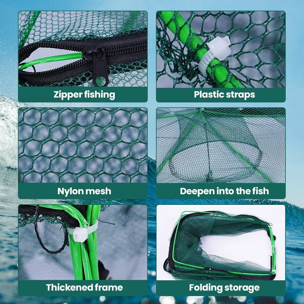The Magic Foldable Fishing Trap, Auto-Foldable Strengthened Fishing Trap Net Fishing Kit,Fishing Bait Trap Portable Fishing Net for Crab Crayfish Fish Minnow Shrimp