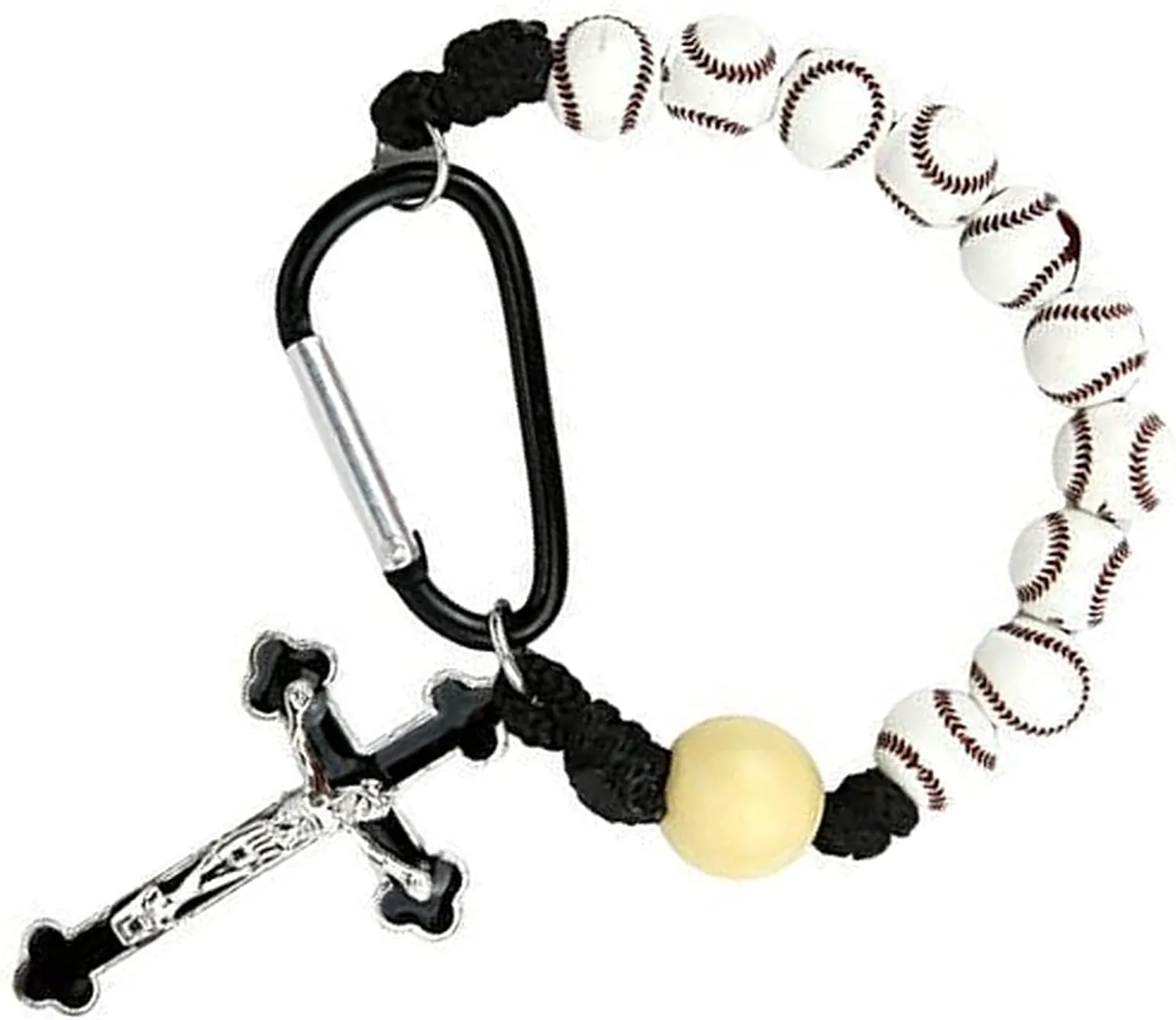 The New Sports One Decade Rosary Ten Baseball Prayer Beads With Carabiner Attachment religious devotional accessories ThewiZ01343