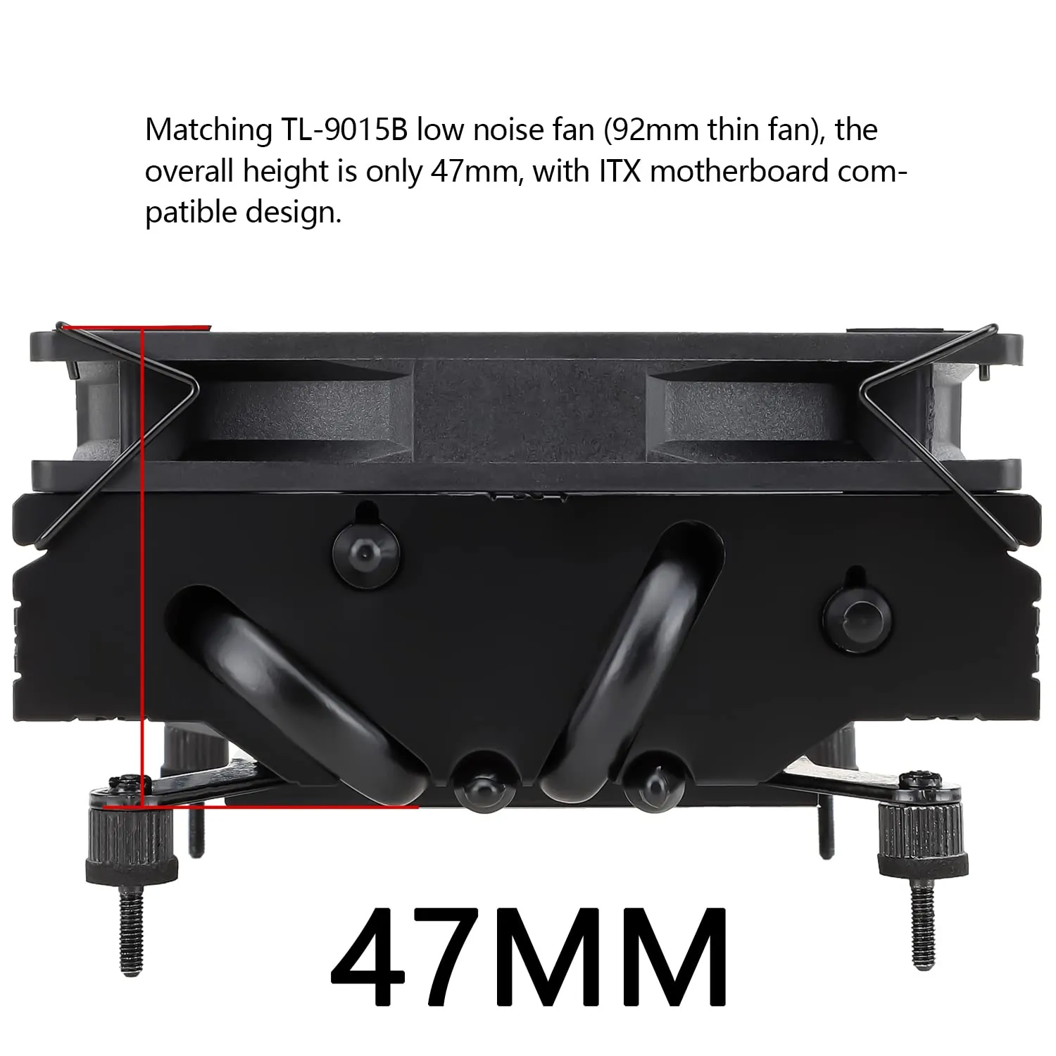 Thermalright AXP90 X47 Black Low Profile CPU Cooler, with 92mm TL-9015B Slim PWM Fan, ITX CPU Cooler, AGHP Technology, 47mm Height,for AMD AM4 AM5/Intel 1150/1151/1155/1851/1200/1700(AXP90 X47 Black)