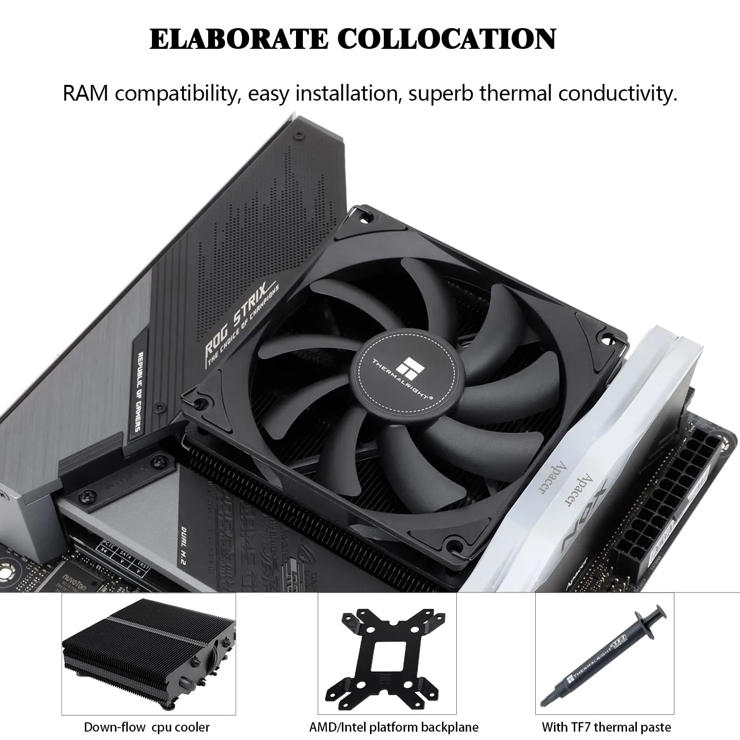 Thermalright AXP90 X47 Black Low Profile CPU Cooler, with 92mm TL-9015B Slim PWM Fan, ITX CPU Cooler, AGHP Technology, 47mm Height,for AMD AM4 AM5/Intel 1150/1151/1155/1851/1200/1700(AXP90 X47 Black)
