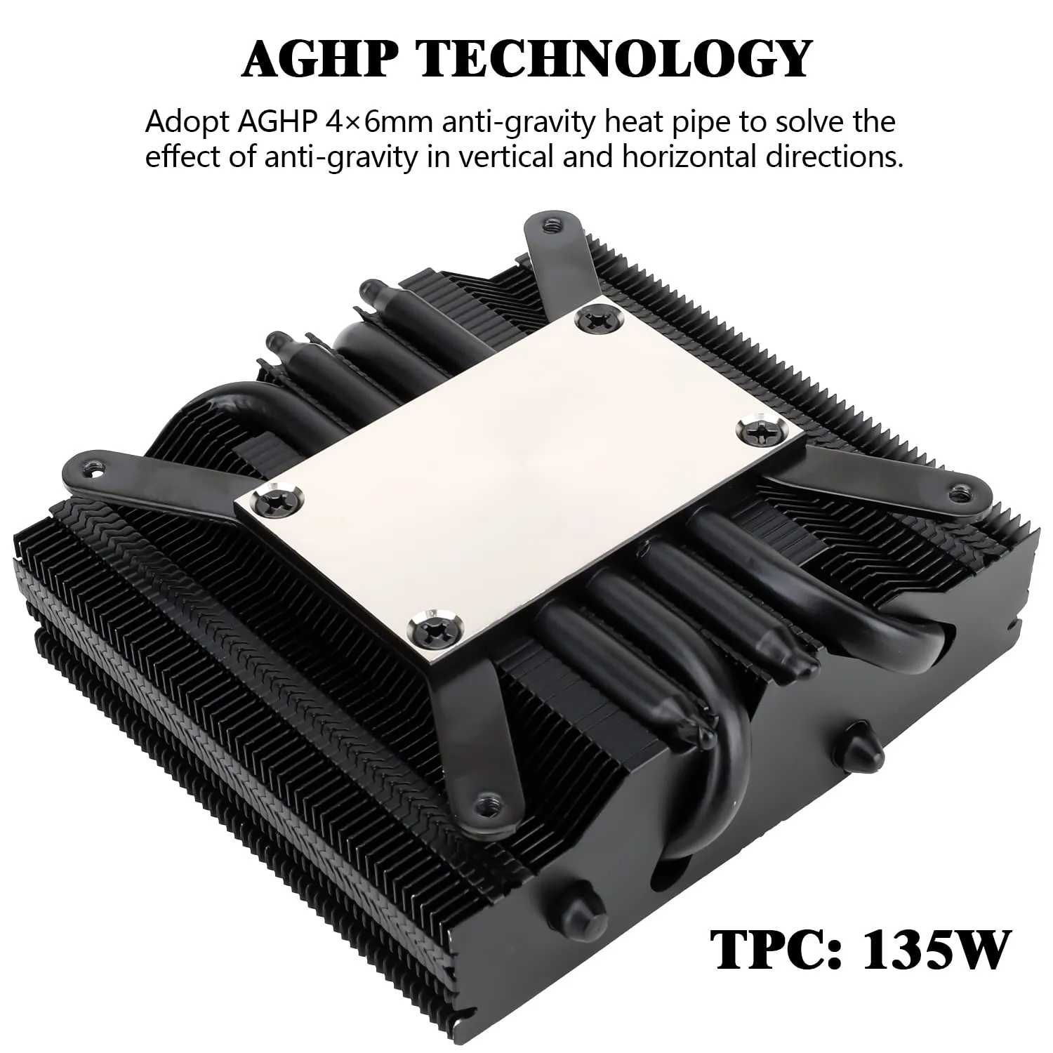 Thermalright AXP90 X47 Black Low Profile CPU Cooler, with 92mm TL-9015B Slim PWM Fan, ITX CPU Cooler, AGHP Technology, 47mm Height,for AMD AM4 AM5/Intel 1150/1151/1155/1851/1200/1700(AXP90 X47 Black)