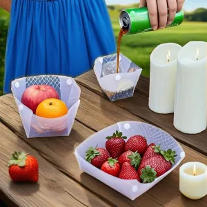 Thickened and Foldable Cutlery Set, Heat-resistant and Ultra Light Bowls, Cups and Plates, Portable Cutlery, Travel and Camping Set