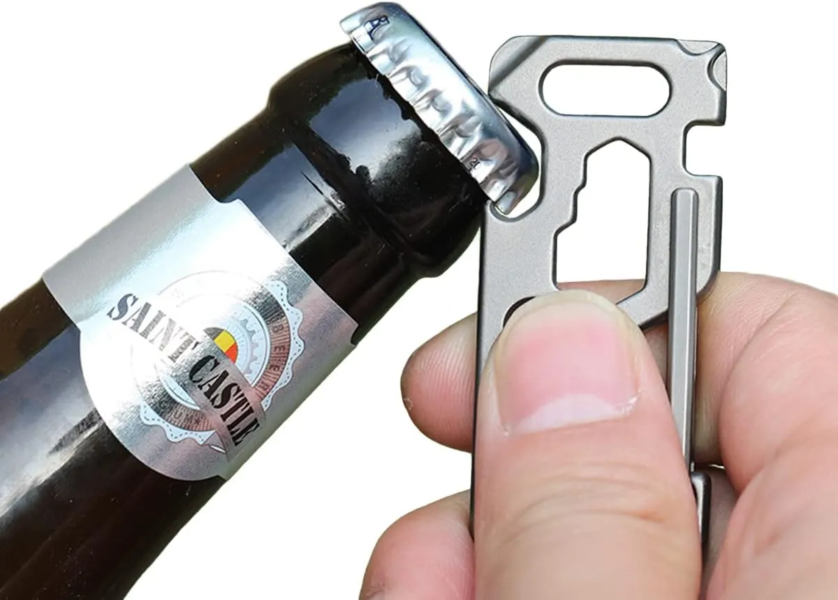 Titanium Carabiner Clip,Carabiner for Keys,Multifunctional Keychain with Keyring,Backpack Accessory,EDC Mens Keychain,Cool Gadget for Daily Use