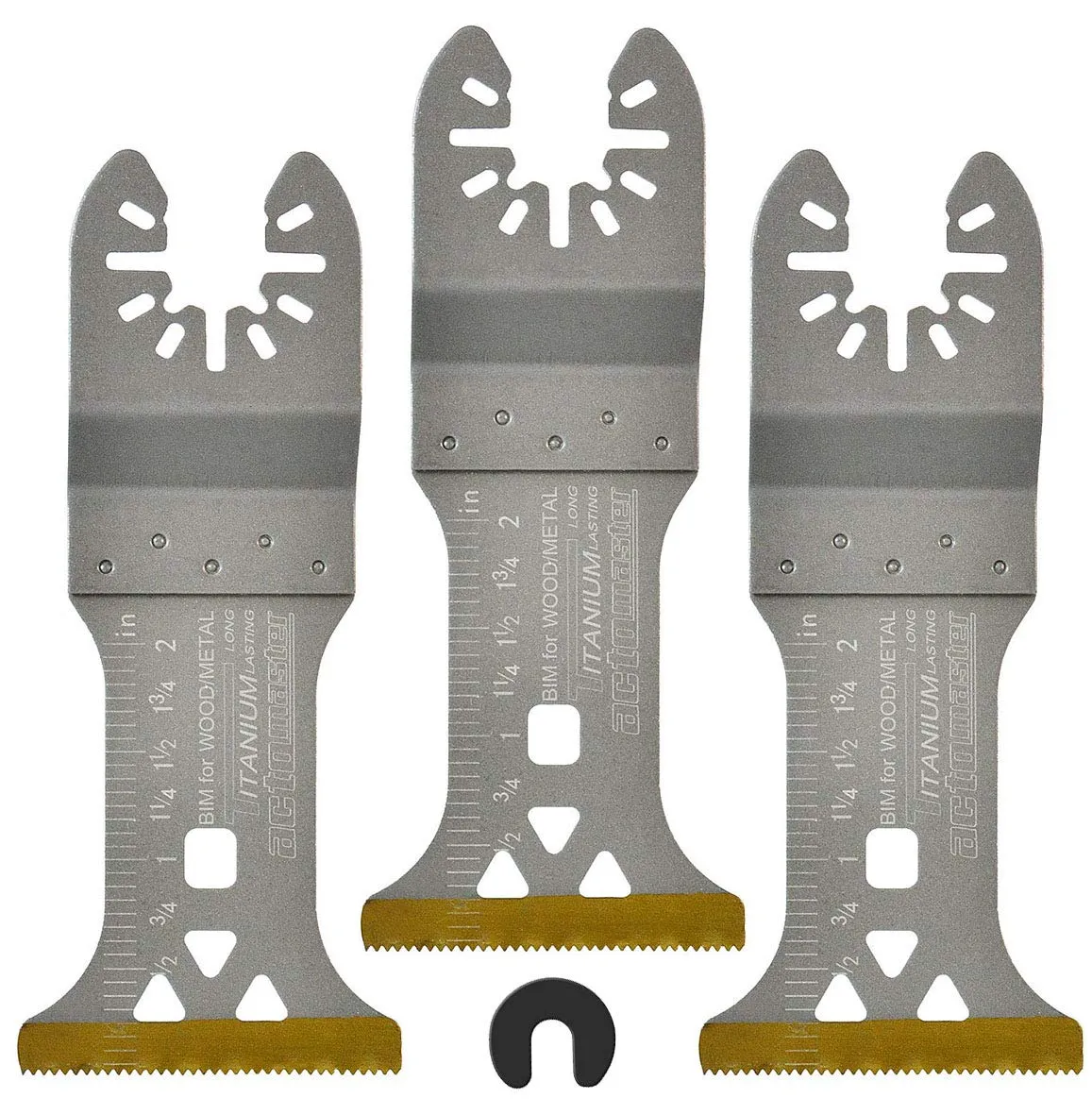Titanium Coated Bi-Metal Oscillating Saw Blade for Oscillating Tools Multitools, Pack of 3