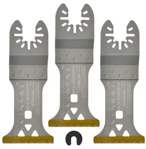 Titanium Coated Bi-Metal Oscillating Saw Blade for Oscillating Tools Multitools, Pack of 3