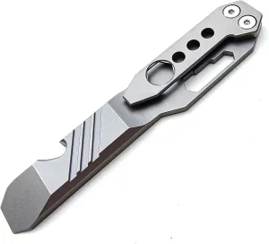 Titanium Pry Bar Outdoor Prybar EDC Wrench Bottle Opener Multi-function tool with Pocket Clip