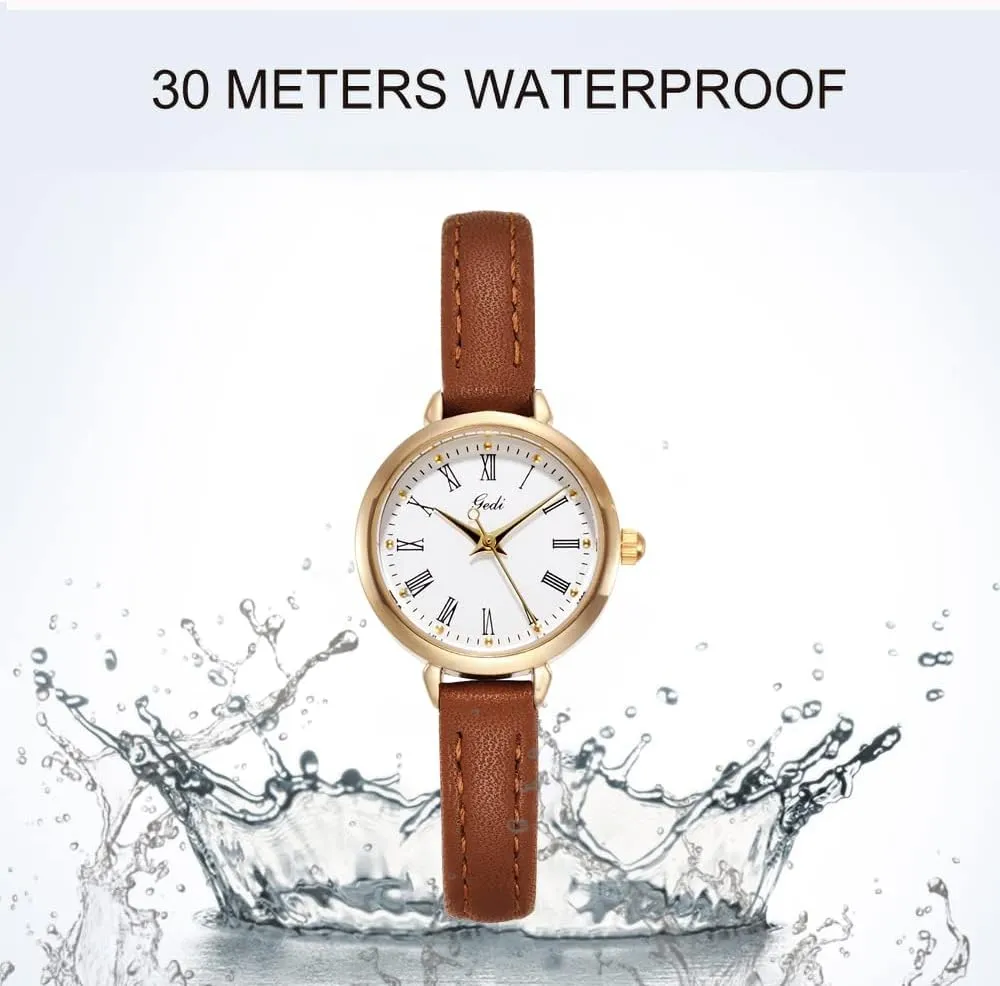 TOOCAT Fashion Women Wrist Watch, Lady Simple Leather Quartz Watches Ultra-Thin Waterproof Analog Watches for Females Student