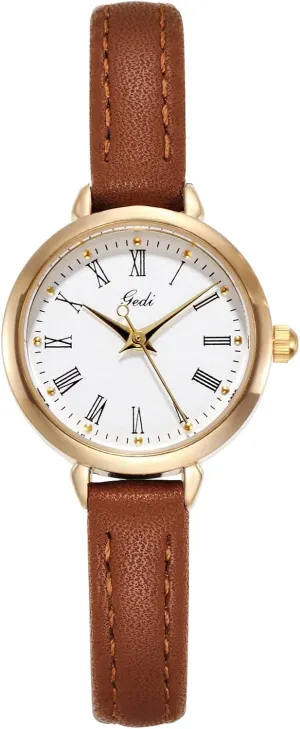 TOOCAT Fashion Women Wrist Watch, Lady Simple Leather Quartz Watches Ultra-Thin Waterproof Analog Watches for Females Student