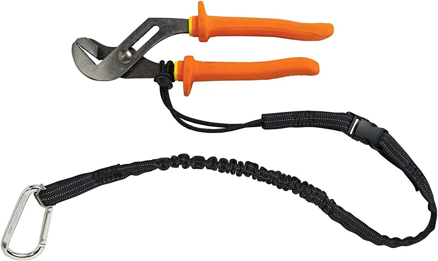 Tool Lanyard, 5 Pack Safety Tool Leash, Retractable Bungee Cord with Aluminum Lock Carabiner and Adjustable Loop End, Maximum Weight Limit 13.6KG / 30lb, Fall Restraint with Shock Cord Stopper