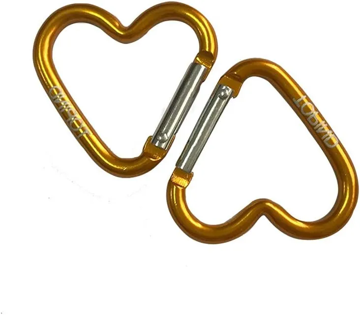 TOPIND 10 Pieces of Heart-Shaped Aluminum Alloy Carabiner Spring snap Keychain Fishing Camping Backpack Accessories