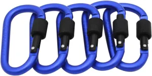 TOPIND 5pcs Locking Carabiner D-Ring Aluminum Screw Spring Clip Lock Carabiner Hook Keychain Buckle Outdoor Carabiner