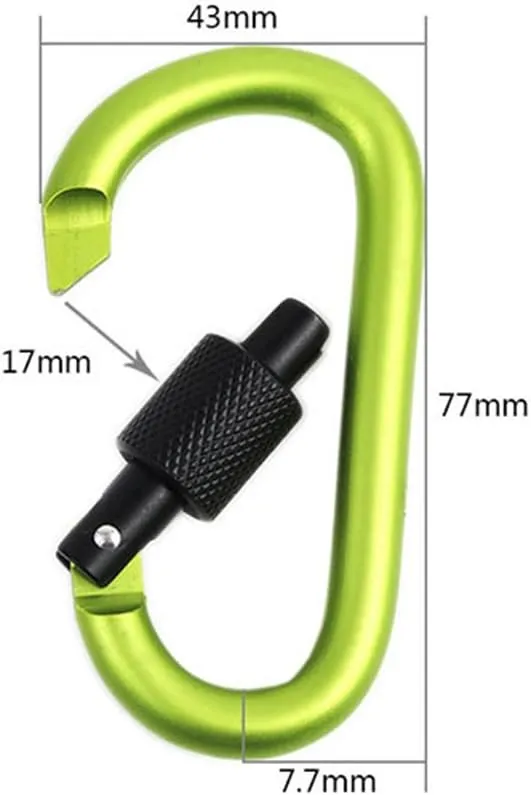 TOPIND 5pcs Locking Carabiner D-Ring Aluminum Screw Spring Clip Lock Carabiner Hook Keychain Buckle Outdoor Carabiner