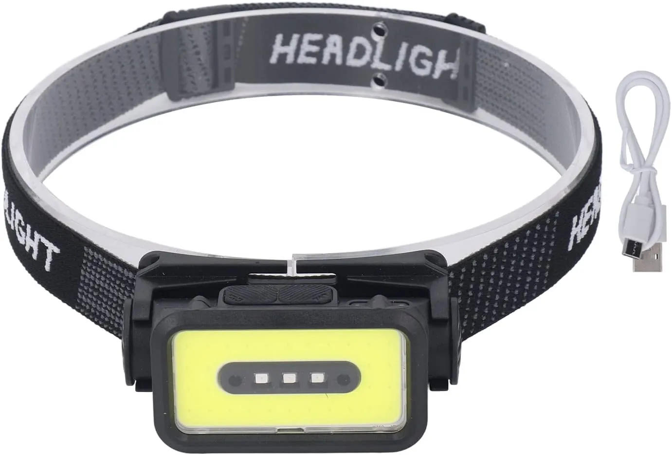 Topyond K352 COB Headlamp, USB Head Light, Rechargeable Headlamp with Red Source LED Headlight for Outdoor Hiking Running Camping