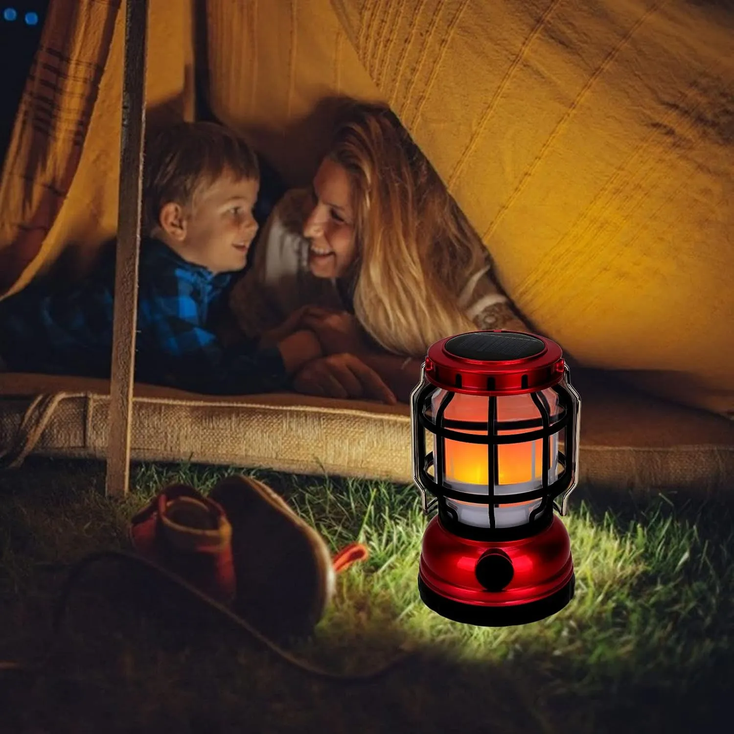 Topyond Rechargeable Solar Camping Lantern - Tent Light for Outdoor Camping, Hiking, and Emergency Situations