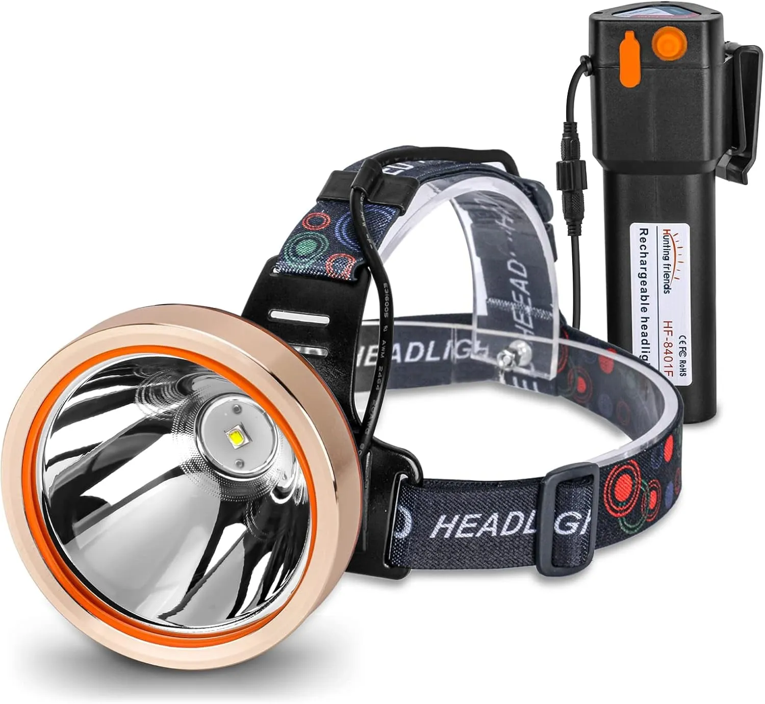Torch Rechargeable Hiking, Outdoor LED Comfortable Ultra Bright Waterproof Head Wear Power Flashlight, Last-minute sale Adjustable High Fishing, Head Activities, Headlamp for Hands-Free Hunting, Camping, High-efficiency - Emergency,