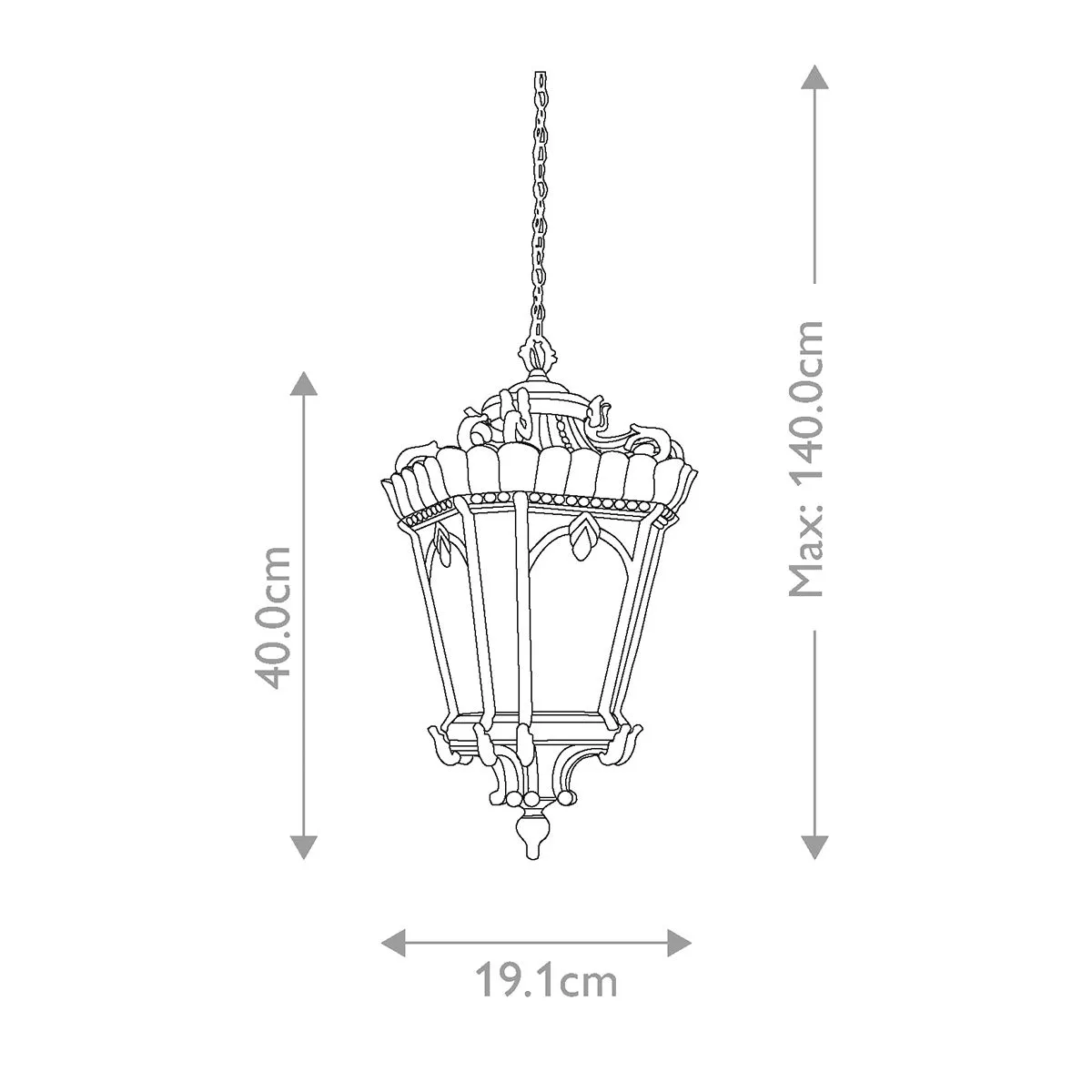 Tournai 1 Light Medium Chain Lantern | Londonderry