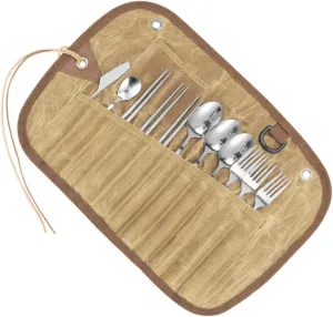 TOYANDONA 1Set Portable Stainless Steel Camping Utensil Set Lightweight Travel Cutlery Kit for Outdoor Activities Includes Spoon Fork and for Picnics and Camping