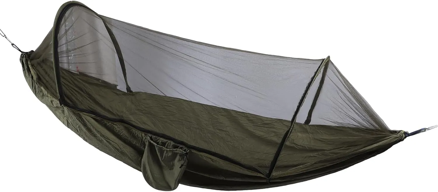 Travel Hammock, Dual Purpose Lightweight Portable Integrated Strong LoadBearing Large Camping Hammock, Easy to Set Up for Backpacking (Army Green)