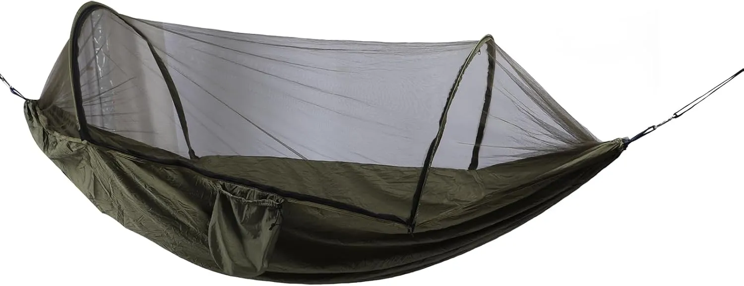 Travel Hammock, Dual Purpose Lightweight Portable Integrated Strong LoadBearing Large Camping Hammock, Easy to Set Up for Backpacking (Army Green)