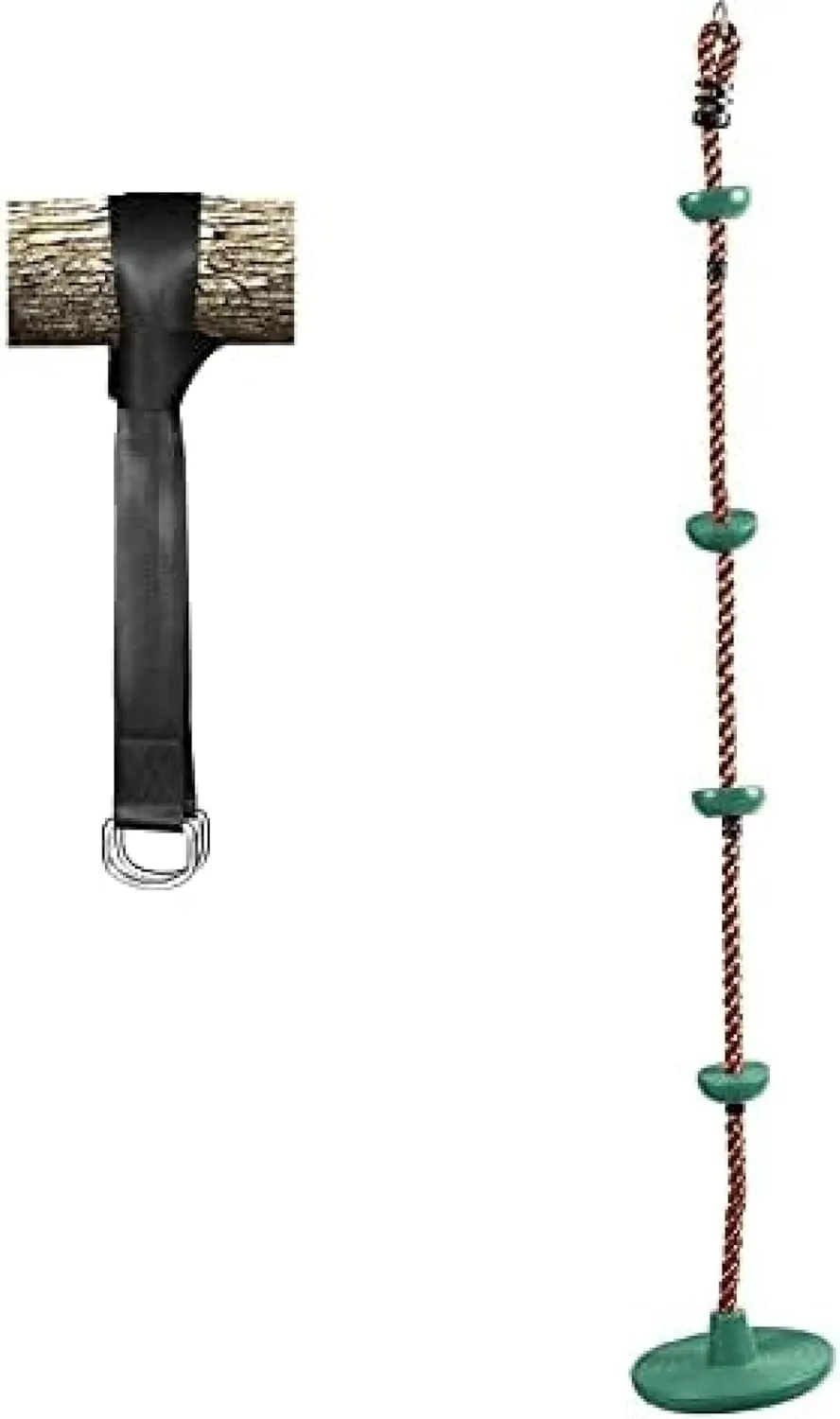 Tree Climbing Swing Rope, Heavy Duty Plastic disc Swing seat, Suitable for Children and Adults, with Lanyard and snap Hook.
