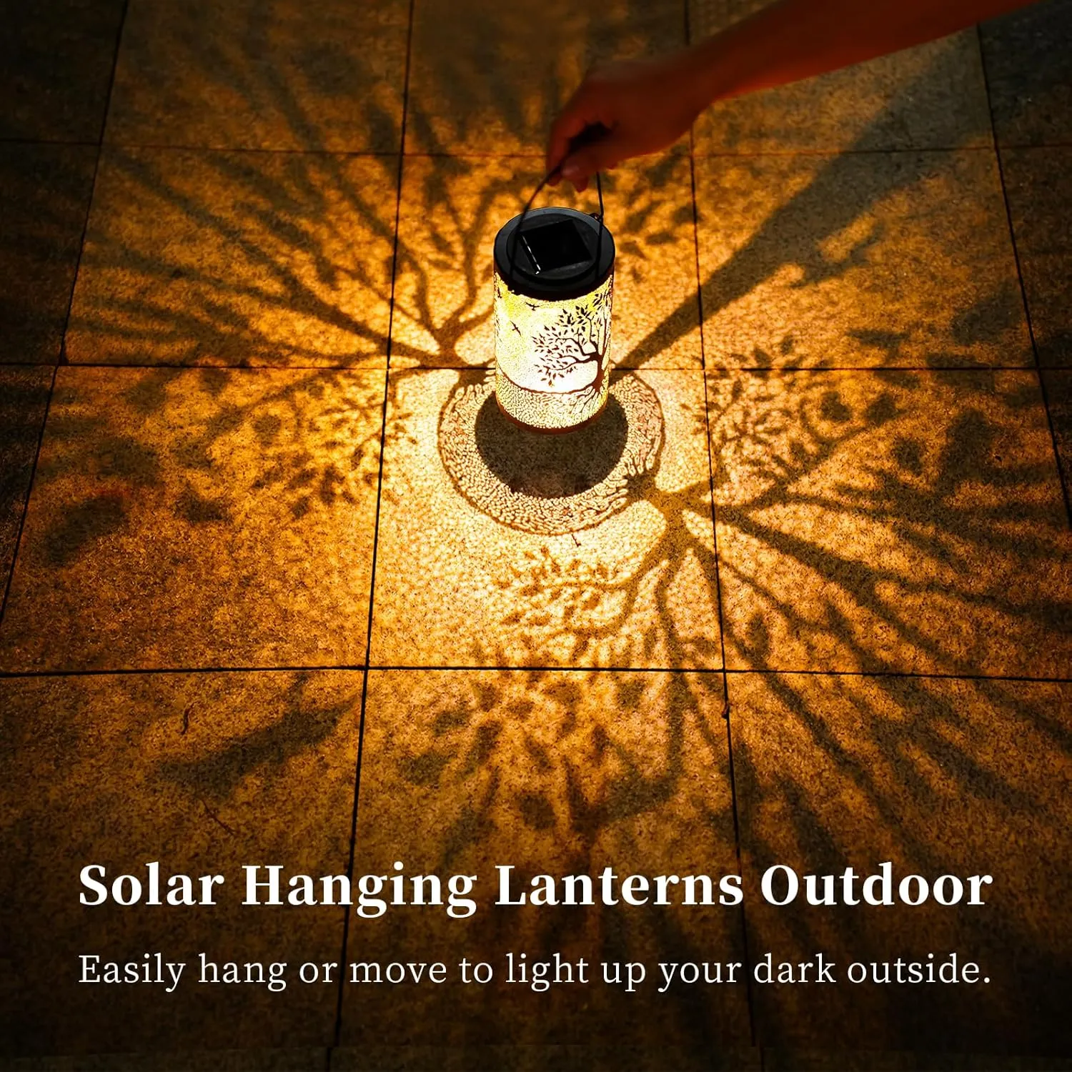 Tree of Life Solar Lanterns Outdoor Waterproof, Mother's Day Birthday Christmas Gifts for Women Mom Grandma, Hanging Solar Lantern Decorative Lights for Garden Yard Patio Pathway Landscape