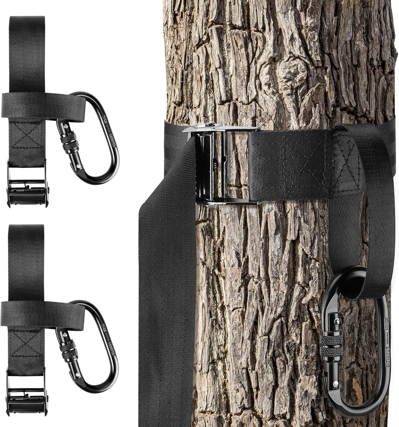 Tree Stand Harness Strap Treestand Safety Harness with Locking Carabiner Hook for Hunting