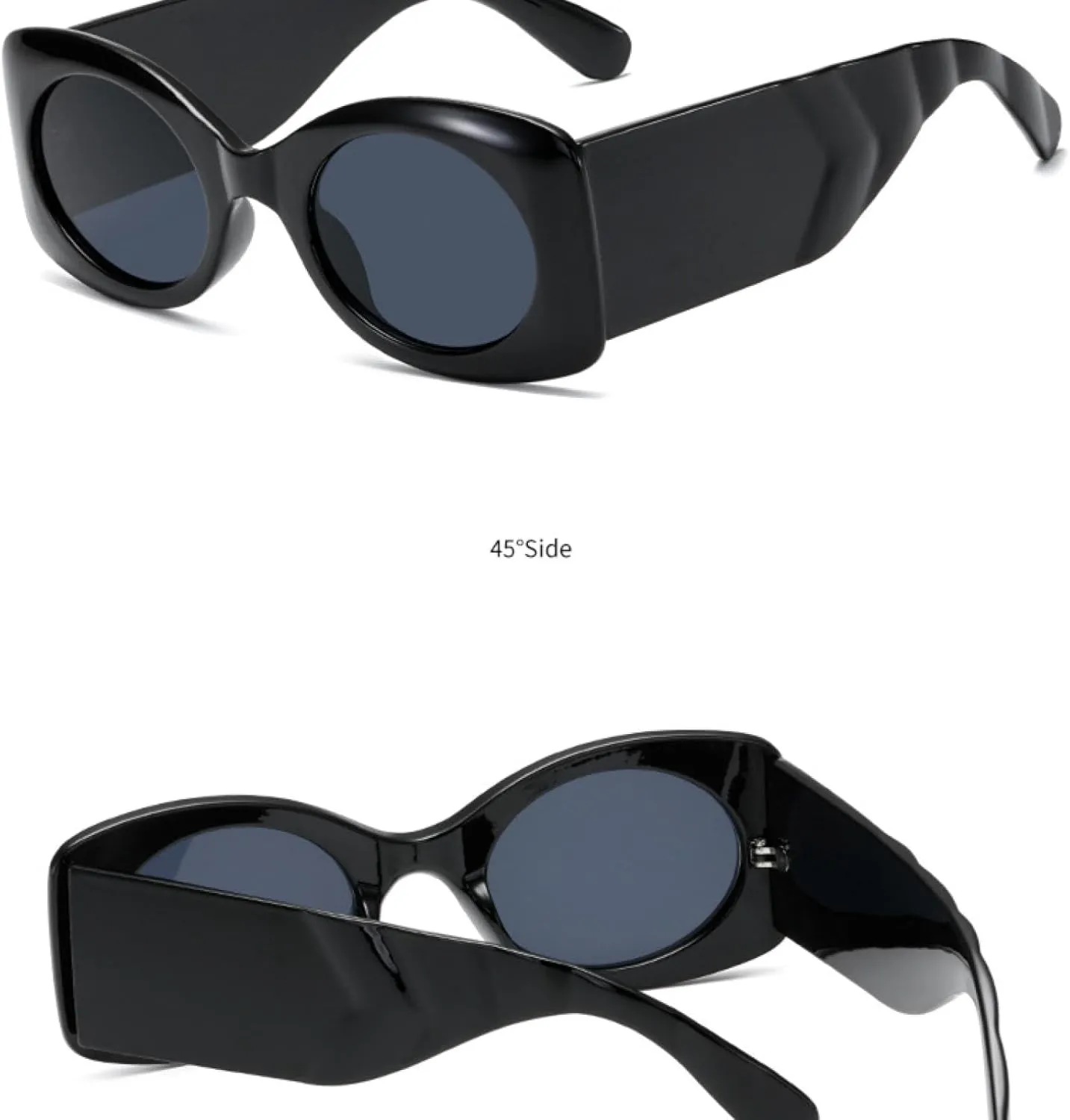 Trend Luxury Oval Wide Leg Sunglasses Men Women Fashion Punk Outdoors Driving Sun Glasses Uv400
